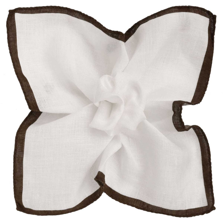 Poszetka Lniana Brązowy Rant