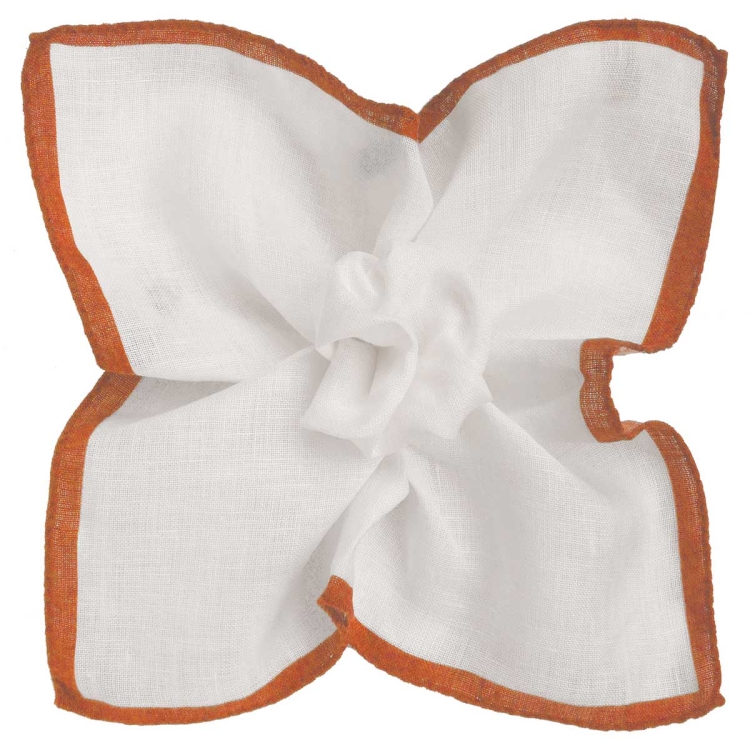 Poszetka Lniana Pomarańczowy Rant