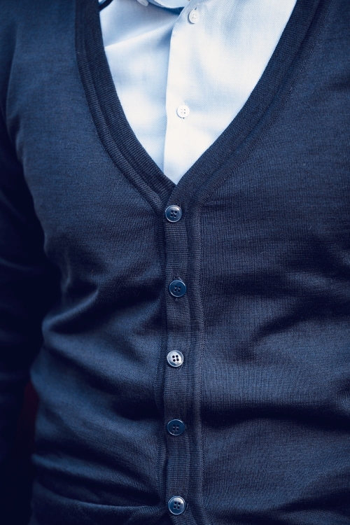 Kardigan Rozpinany Granatowy Merino