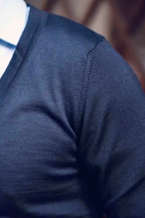 Kardigan Rozpinany Granatowy Merino