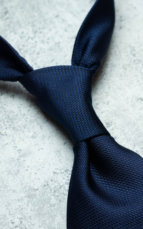 Krawat z Jedwabiu Żakardowego Granatowy