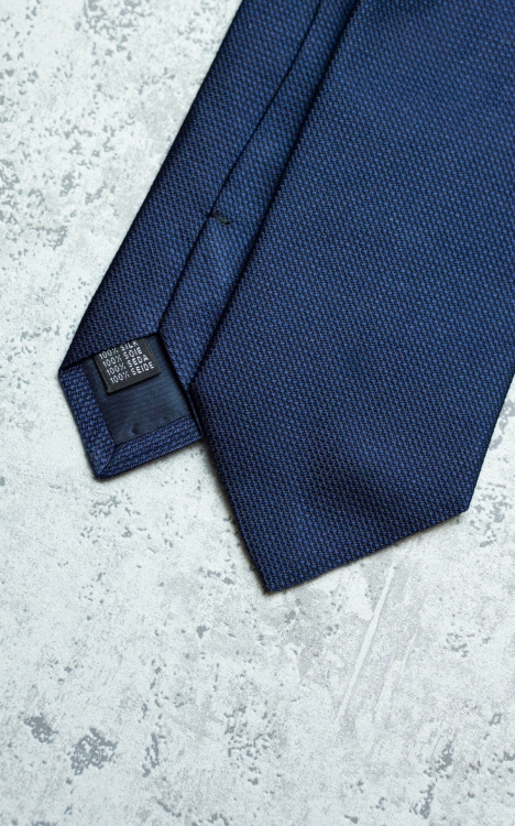 Krawat z Jedwabiu Żakardowego Granatowy