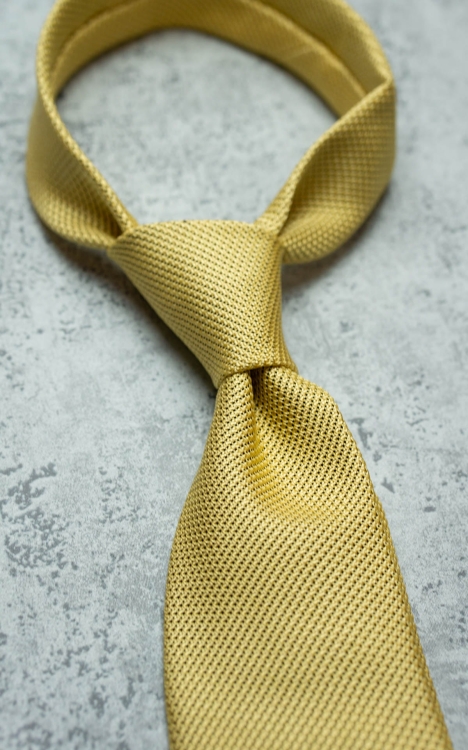 KRAWAT Z GRENADYNY ZŁOTY JASNY (Garza fina)