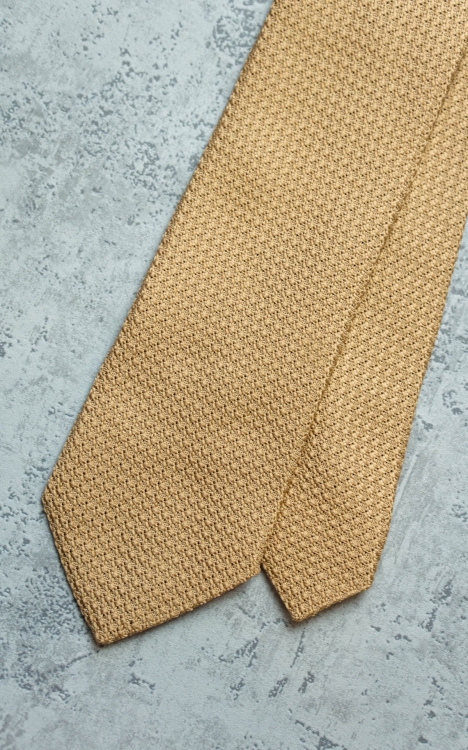 KRAWAT Z GRENADYNY BEŻOWY (Garza Grossa)