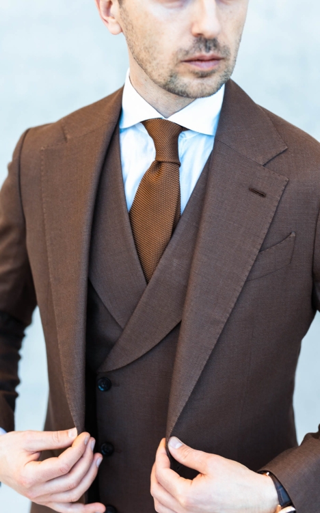 Garnitur Wełna/Jedwab Brąz