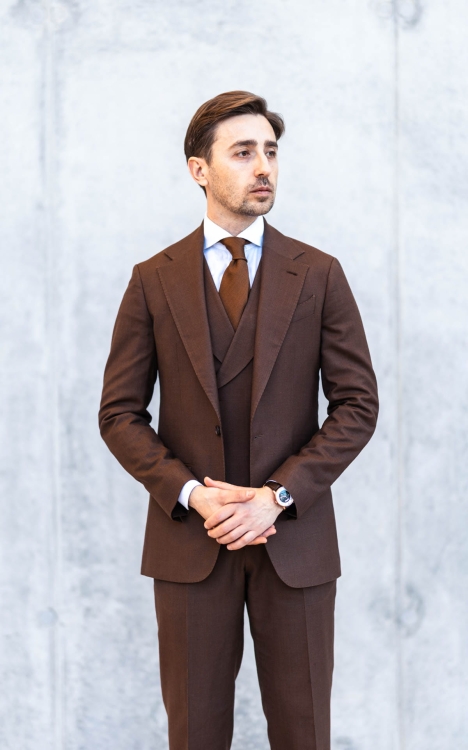 Garnitur Wełna/Jedwab Brąz