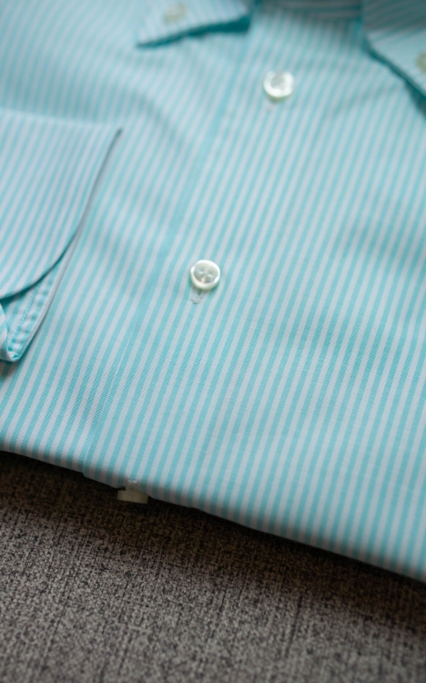 Koszula Bawełniana Prążek Miętowy Oxford OCBD