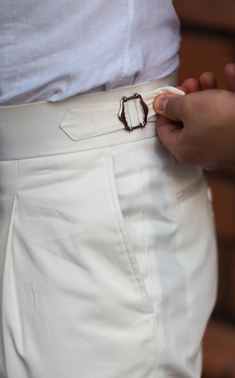 Spodnie Bawełniane Modena Off White