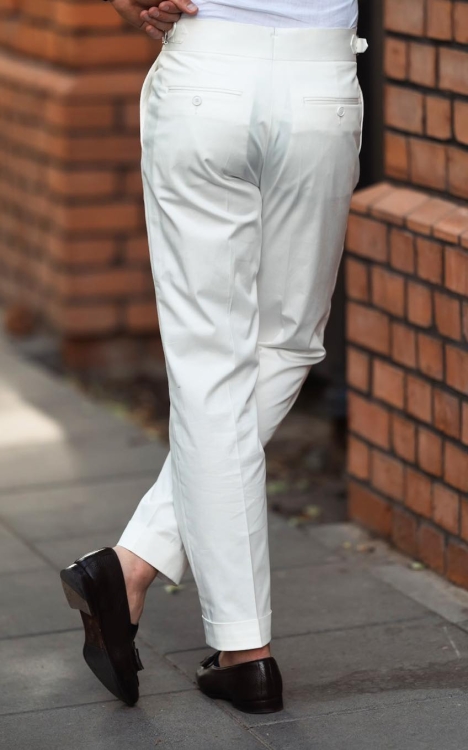 Spodnie Bawełniane Modena Off White