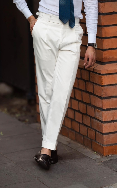 Spodnie Bawełniane Modena Off White