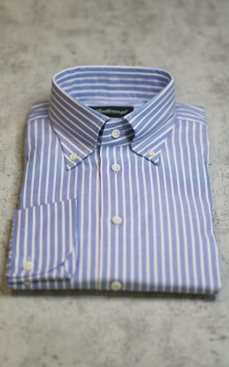 Koszula Bawełniana Oxford Biały Prążek OCBD