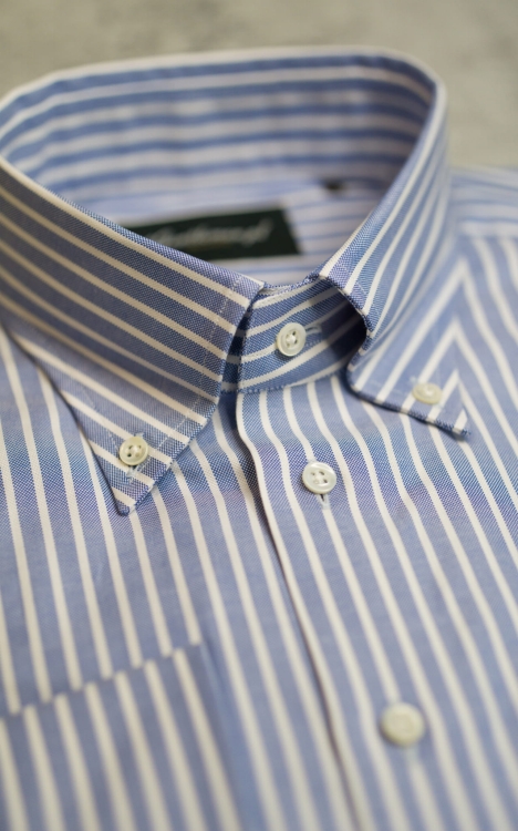 Koszula Bawełniana Oxford Biały Prążek OCBD