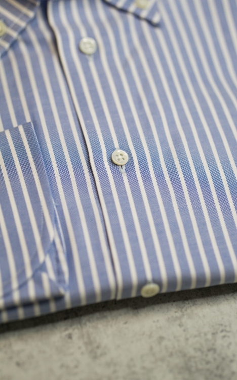 Koszula Bawełniana Oxford Biały Prążek OCBD