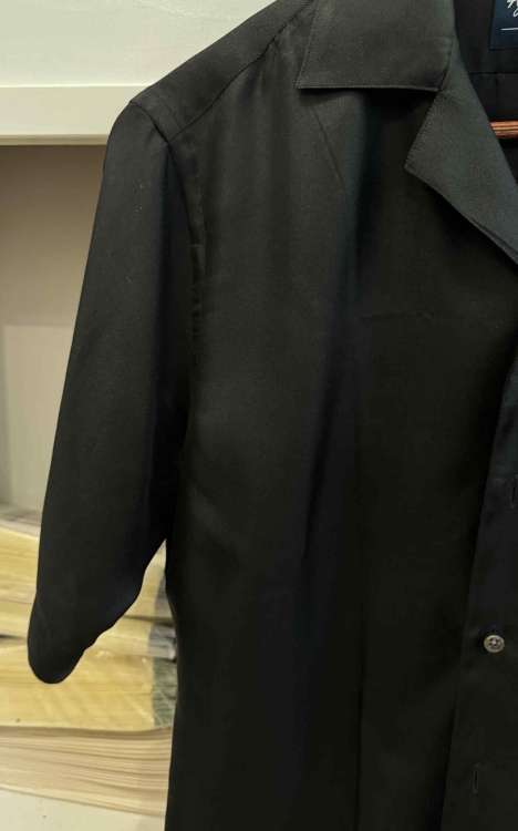 Koszula 100% jedwab kubański kołnierzyk czarna