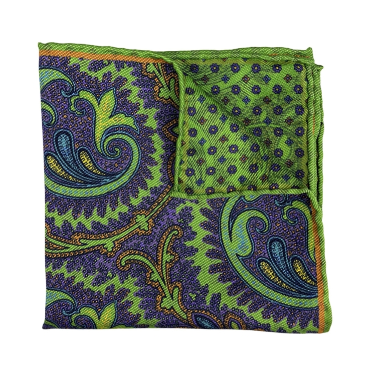 Paisley Verde, Poszetka Calabrese 1924, 100% jedwab