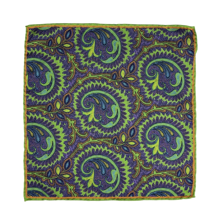 Paisley Verde, Poszetka Calabrese 1924, 100% jedwab