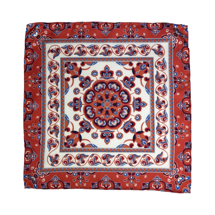 Czerwona Ornamentyka, Poszetka Calabrese 1924, 100% jedwab
