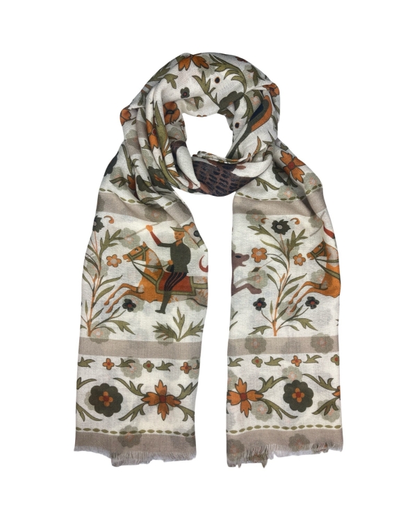 Szal beżowy Calabrese 1924, 100% wełna