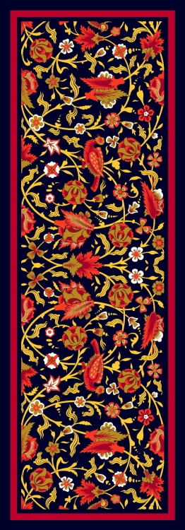 Szal granatowy Calabrese 1924, 100% wełna