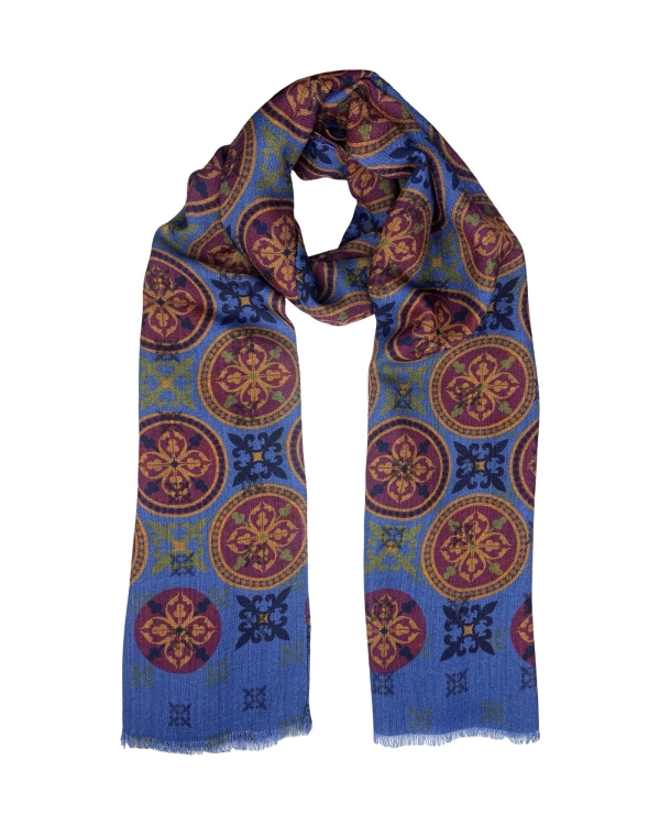 Szal niebieski Calabrese 1924, 100% wełna