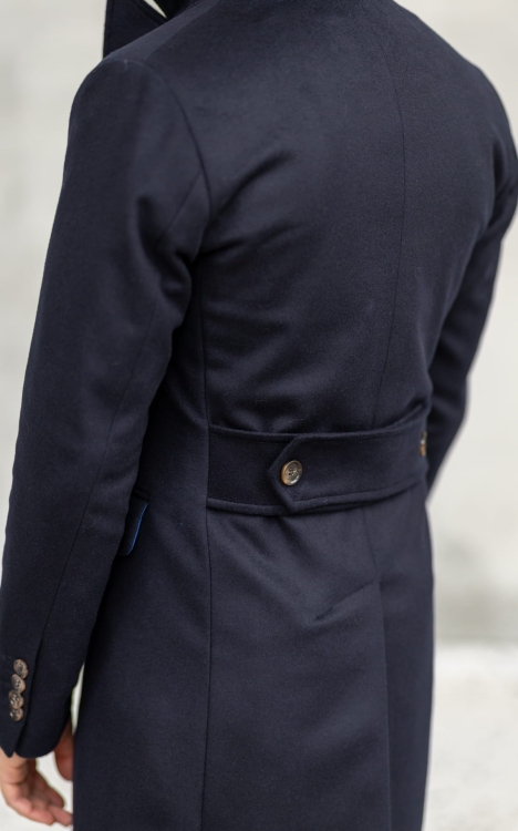 Płaszcz Wełniany Granatowy