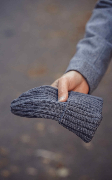 Czapka męska z wełny merino 100% szara – polskie wykonanie