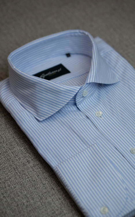 Bawełniana Koszula Niebieski Prążek Oxford