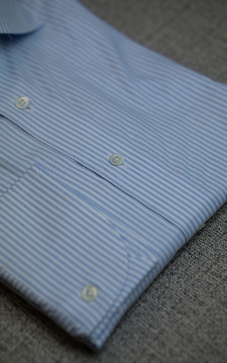 Bawełniana Koszula Niebieski Prążek Oxford