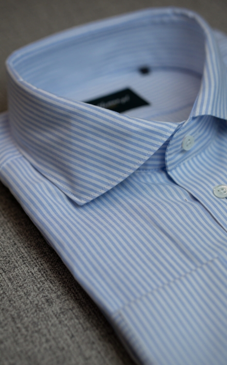 Bawełniana Koszula Niebieski Prążek Oxford