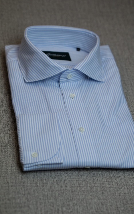 Bawełniana Koszula Niebieski Prążek Oxford