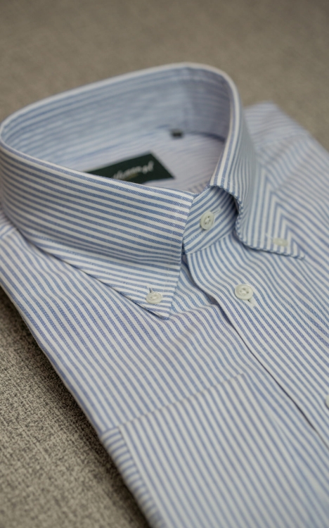 Bawełniana Koszula Ciemno/Niebieski Prążek Oxford BD