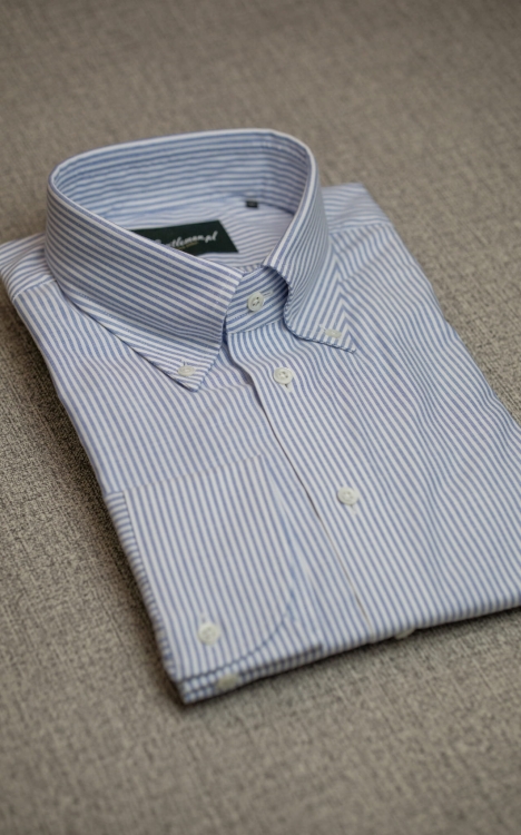 Bawełniana Koszula Ciemno/Niebieski Prążek Oxford BD