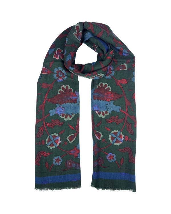 Szal Parsifal dwustronny zielony Calabrese 1924, 100% wełna jagnięca