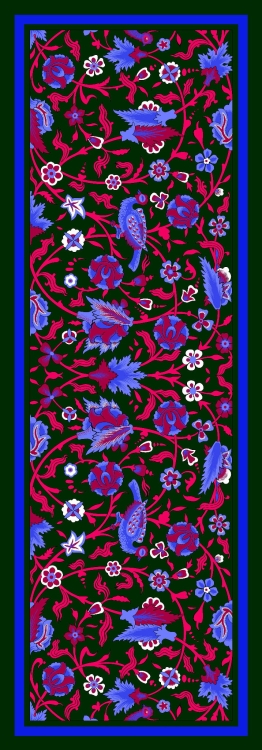 Szal Parsifal dwustronny zielony Calabrese 1924, 100% wełna jagnięca