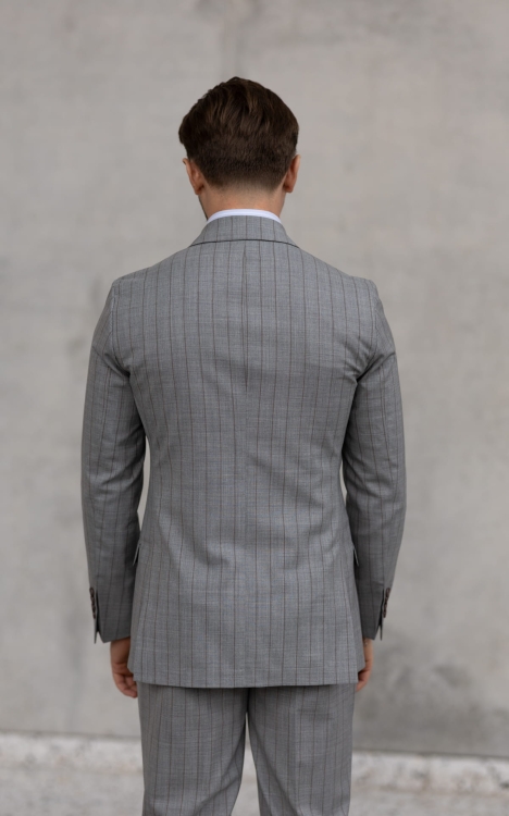 Daytona grey suit in a subtle pinstripe