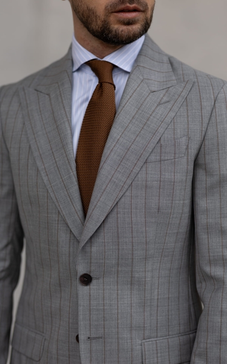 Daytona grey suit in a subtle pinstripe