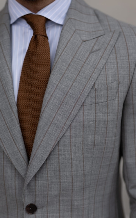 Daytona grey suit in a subtle pinstripe
