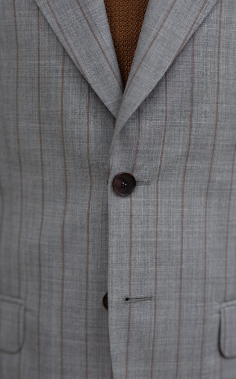 Daytona grey suit in a subtle pinstripe