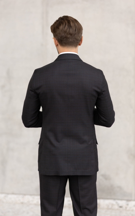 Daytona suit in a subtle blue check Loro Piana