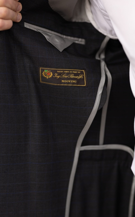 Daytona suit in a subtle blue check Loro Piana