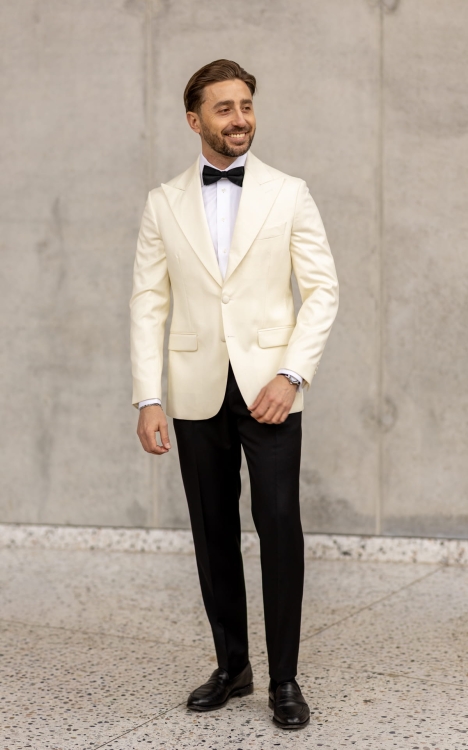 Cream-colored Tuxedo Jacket