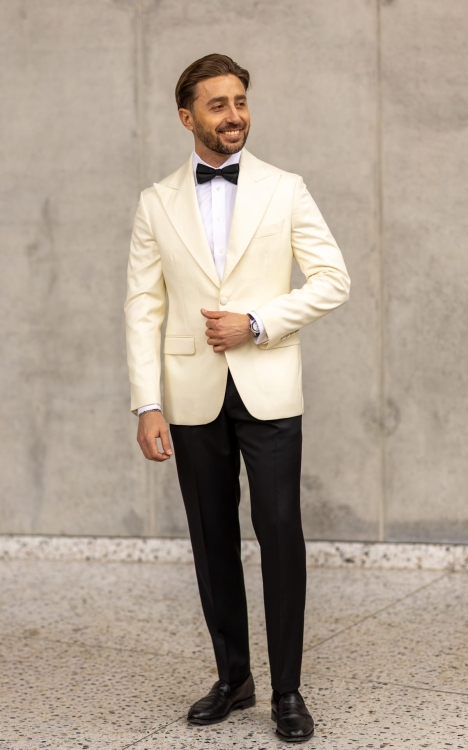 Cream-colored Tuxedo Jacket