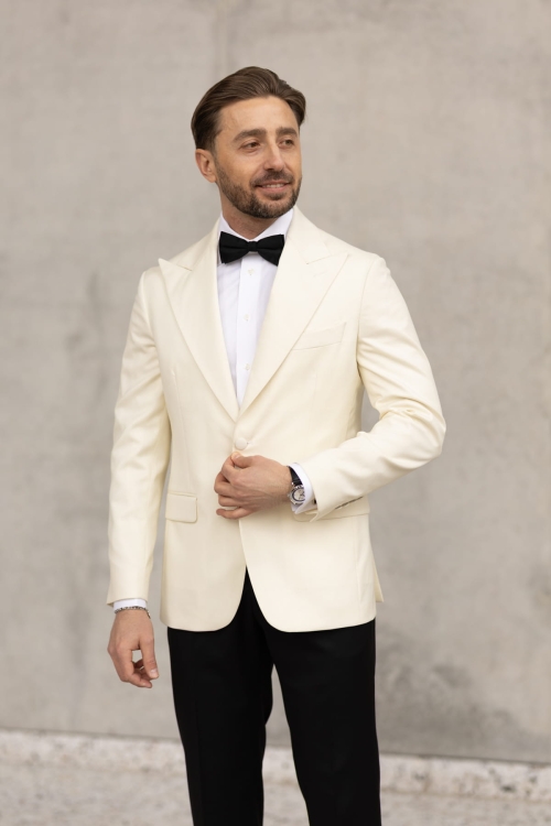 Cream-colored Tuxedo Jacket