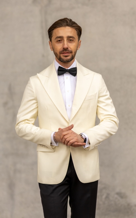 Cream-colored Tuxedo Jacket