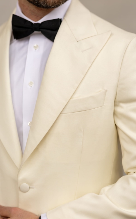 Cream-colored Tuxedo Jacket