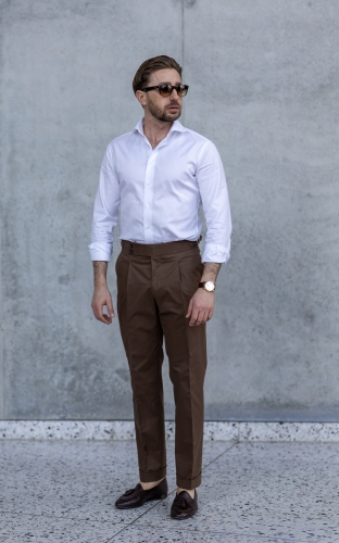 Spodnie bawełniane Modena Brąz