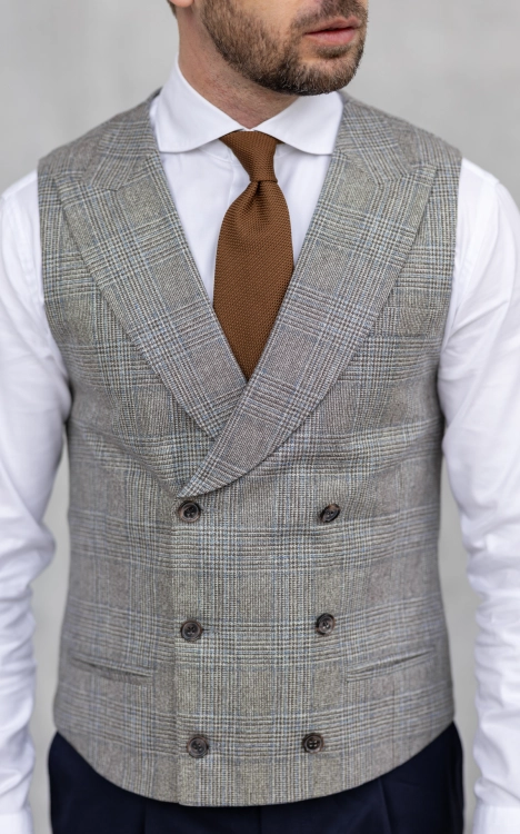 Kamizelka Dwurzędowa Monte Carlo Jedwab/Wełna