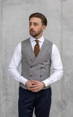 Kamizelka Dwurzędowa Monte Carlo Jedwab/Wełna