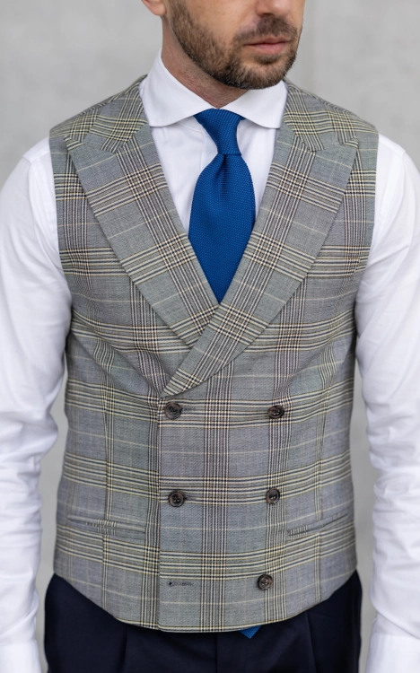 Kamizelka Dwurzędowa Como 100% Wełna