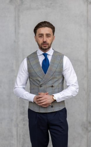 Kamizelka Dwurzędowa Como 100% Wełna